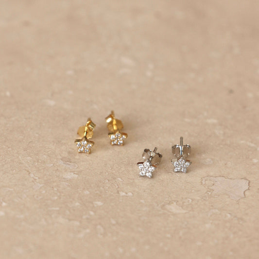 Gold Micro Star Studs