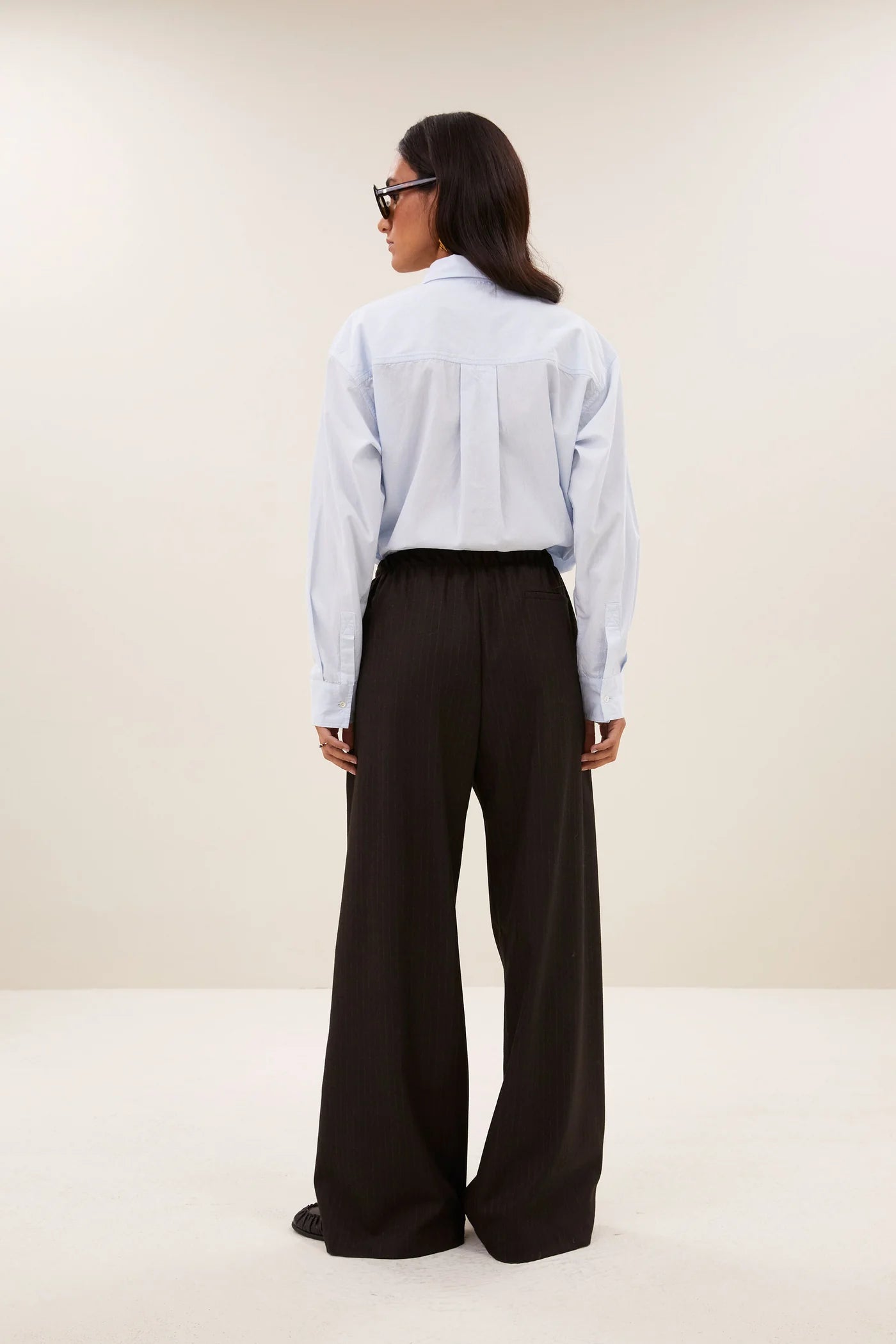 PELLE TROUSERS - Brown Pinstripe