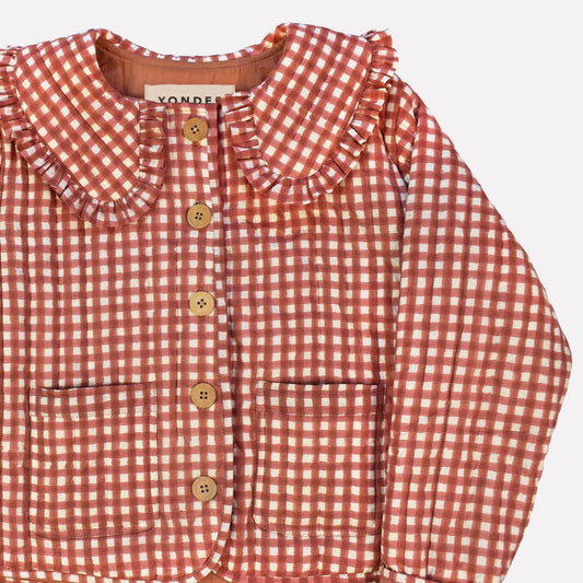 Cotton Quilted Jacket | Gingham | Ginger