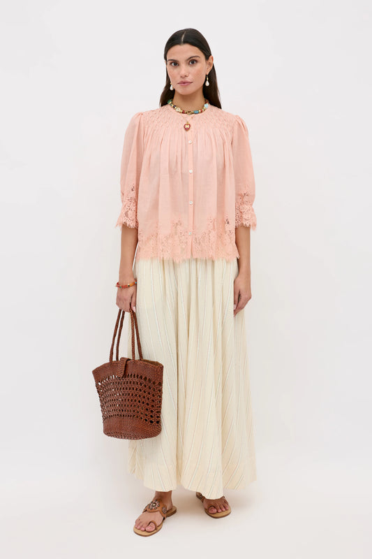 ERIKA COTTON BLOUSE - Peach