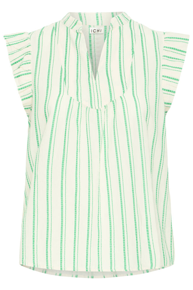 GREEN STRIPE COTTON TOP