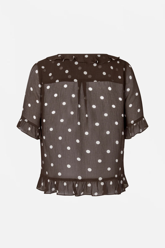 MADICEN BLOUSE - Coffee Bean Dot