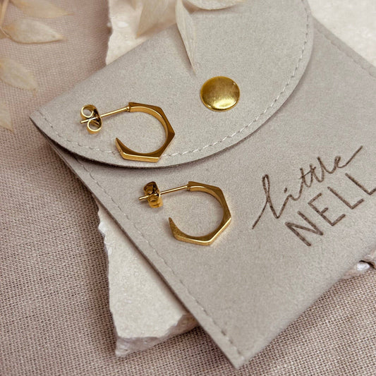 Everyday Gold Hexagon Hoop Earrings