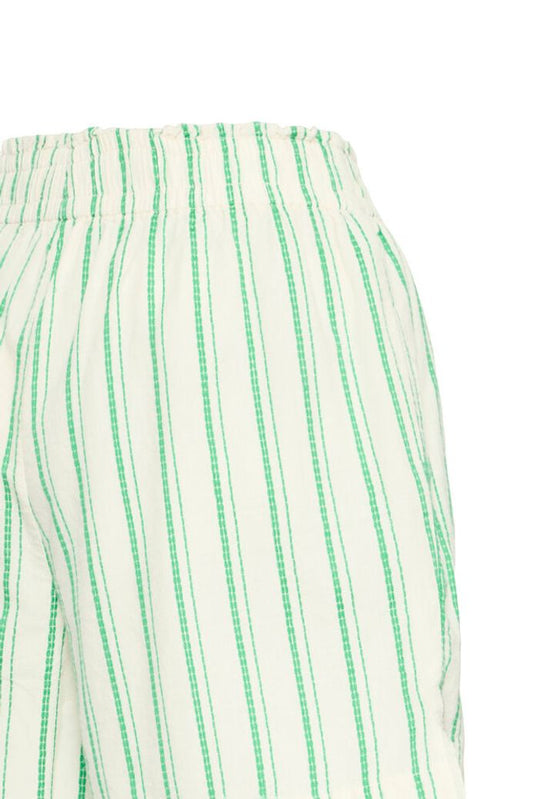 womens_green_stripe_cotton_shorts