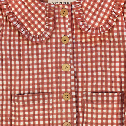 Cotton Quilted Jacket | Gingham | Ginger