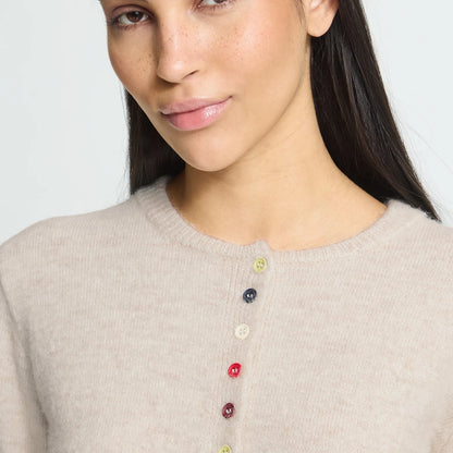 Multicoloured button cardigan - Birch Melange