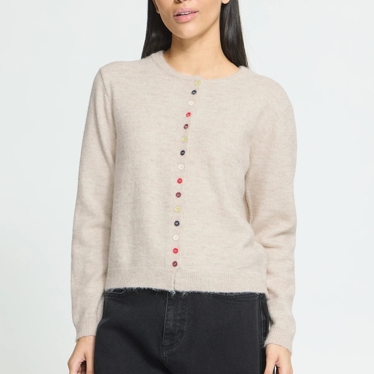 Multicoloured button cardigan - Birch Melange