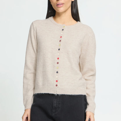 Multicoloured button cardigan - Birch Melange