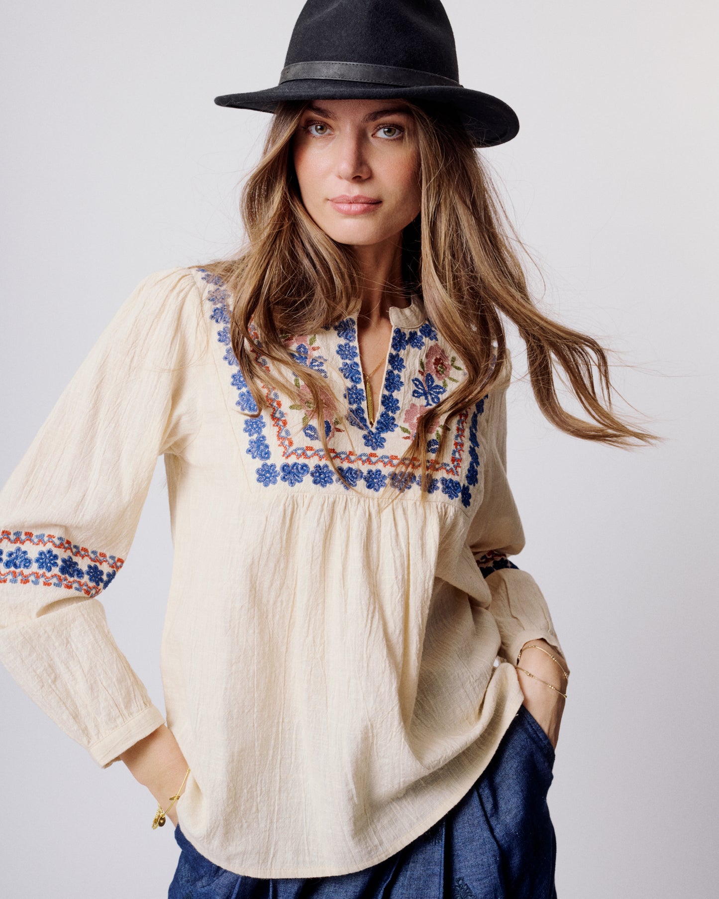 HANNE TOP - Embroidered