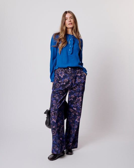 GENEVA BLOUSE - Navy Peony