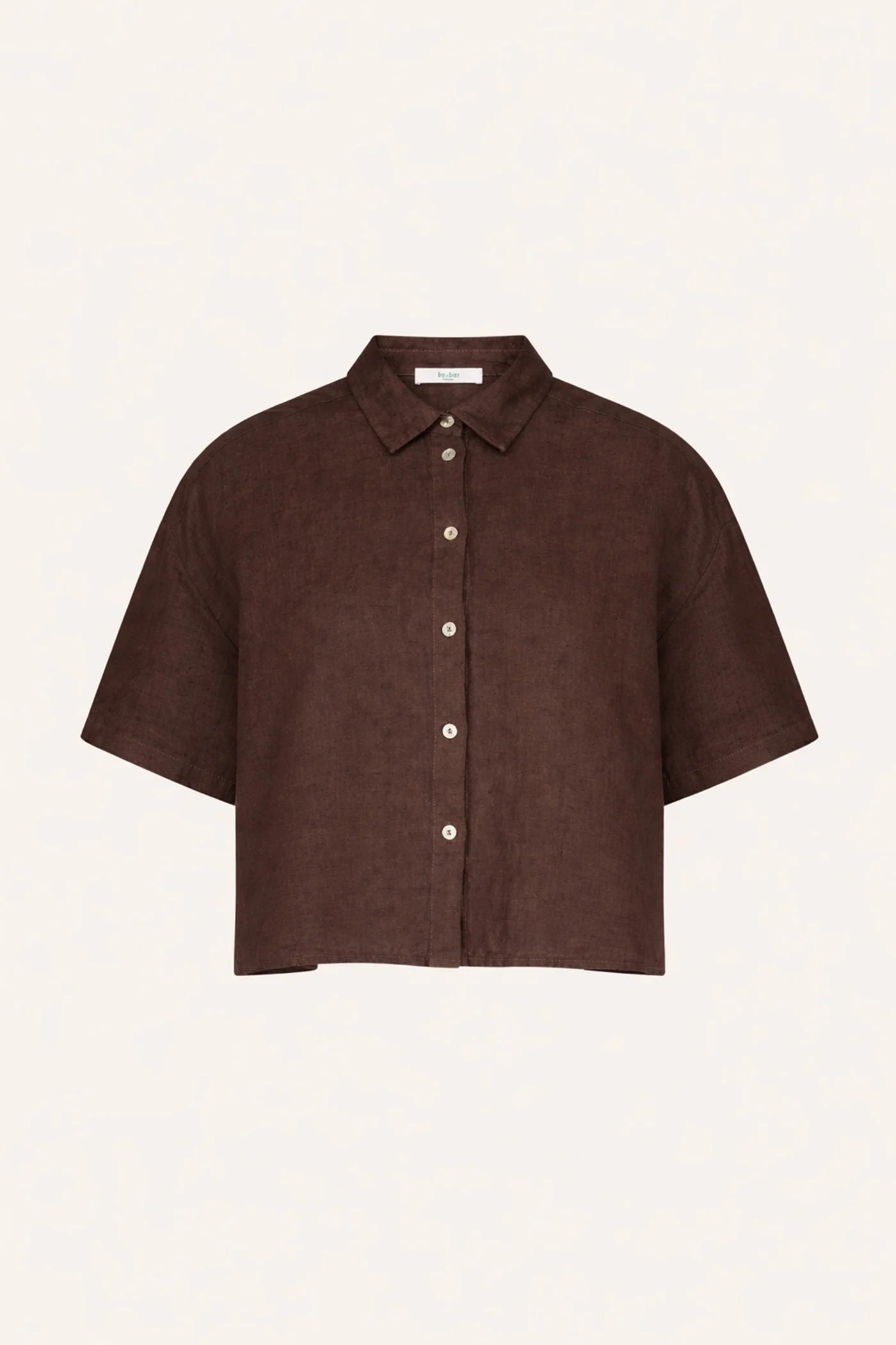 MARA LINEN BLOUSE - Espresso