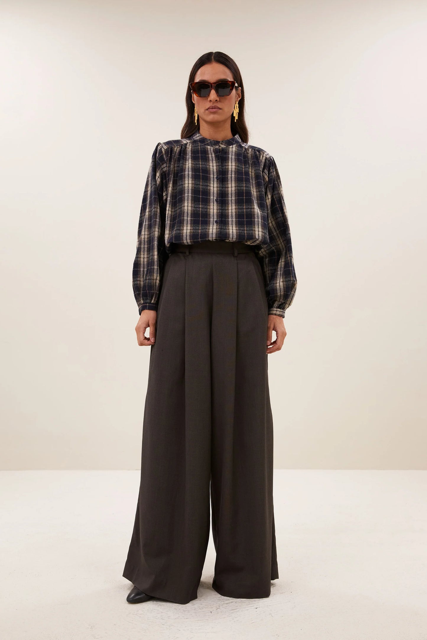 JAGGER CHECK BLOUSE