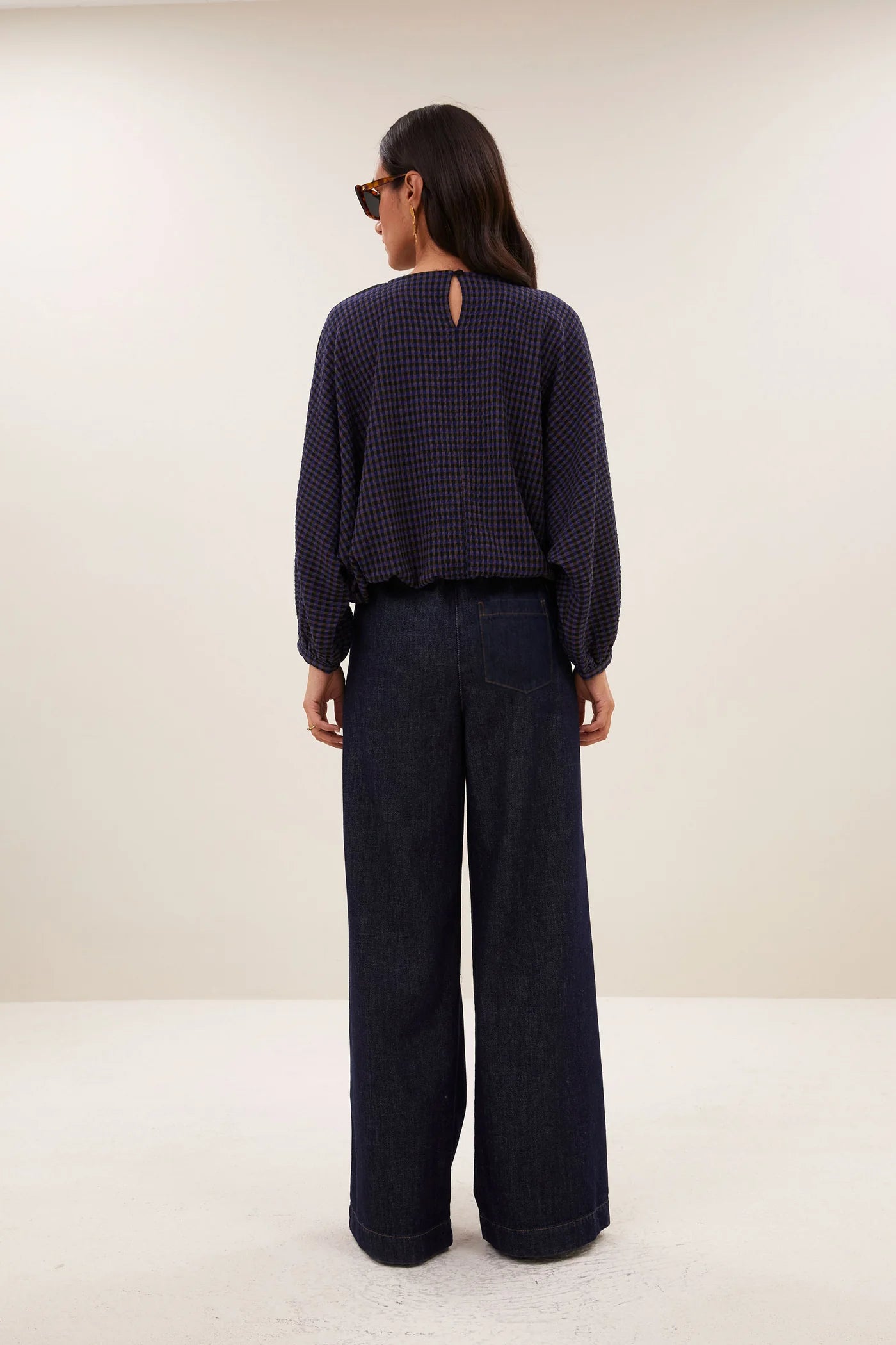 GAYA BLOUSE - Galaxy check