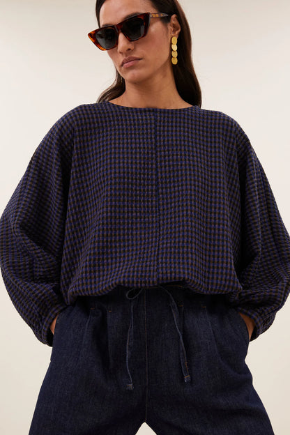 GAYA BLOUSE - Galaxy check