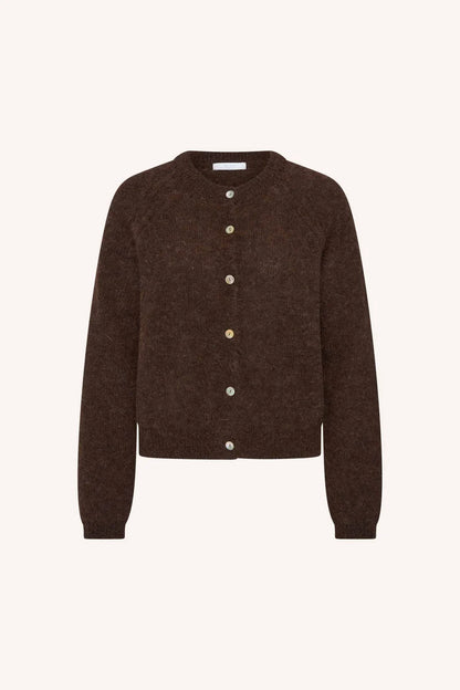 FALON ALPACA BLEND CARDIGAN - Deep Brown
