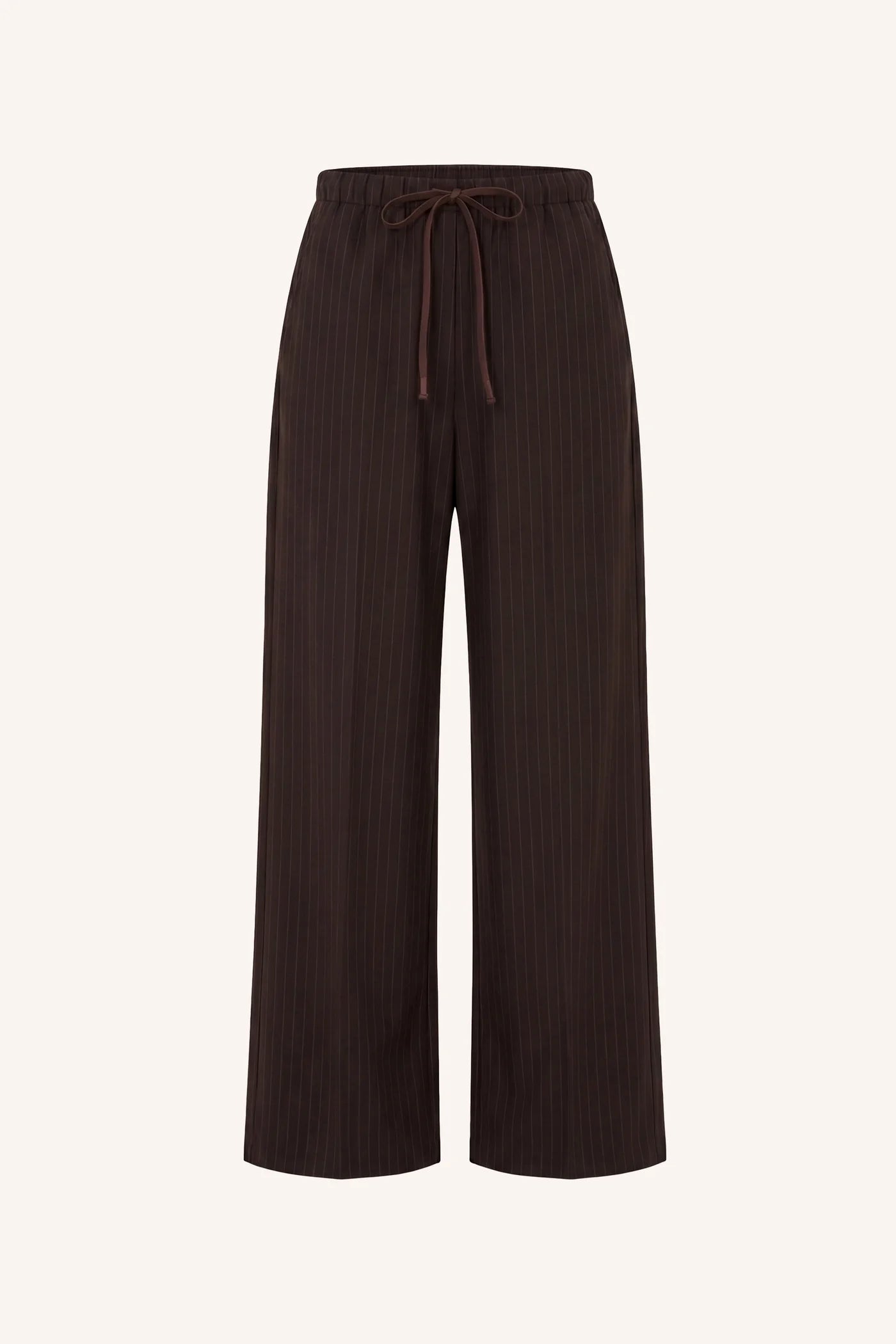 PELLE TROUSERS - Brown Pinstripe