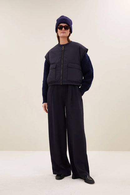 GIO SLEEVELESS JACKET - Midnight Blue
