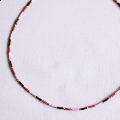 Miyuki necklace - Cherry spice