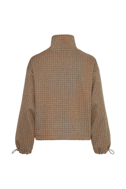 CHECK FUNNEL NECK JACKET