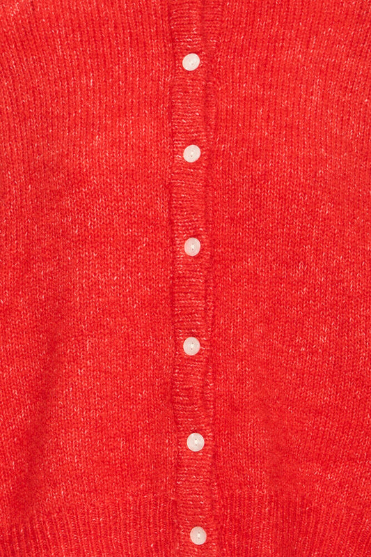 POINSETTIA RED CARDIGAN