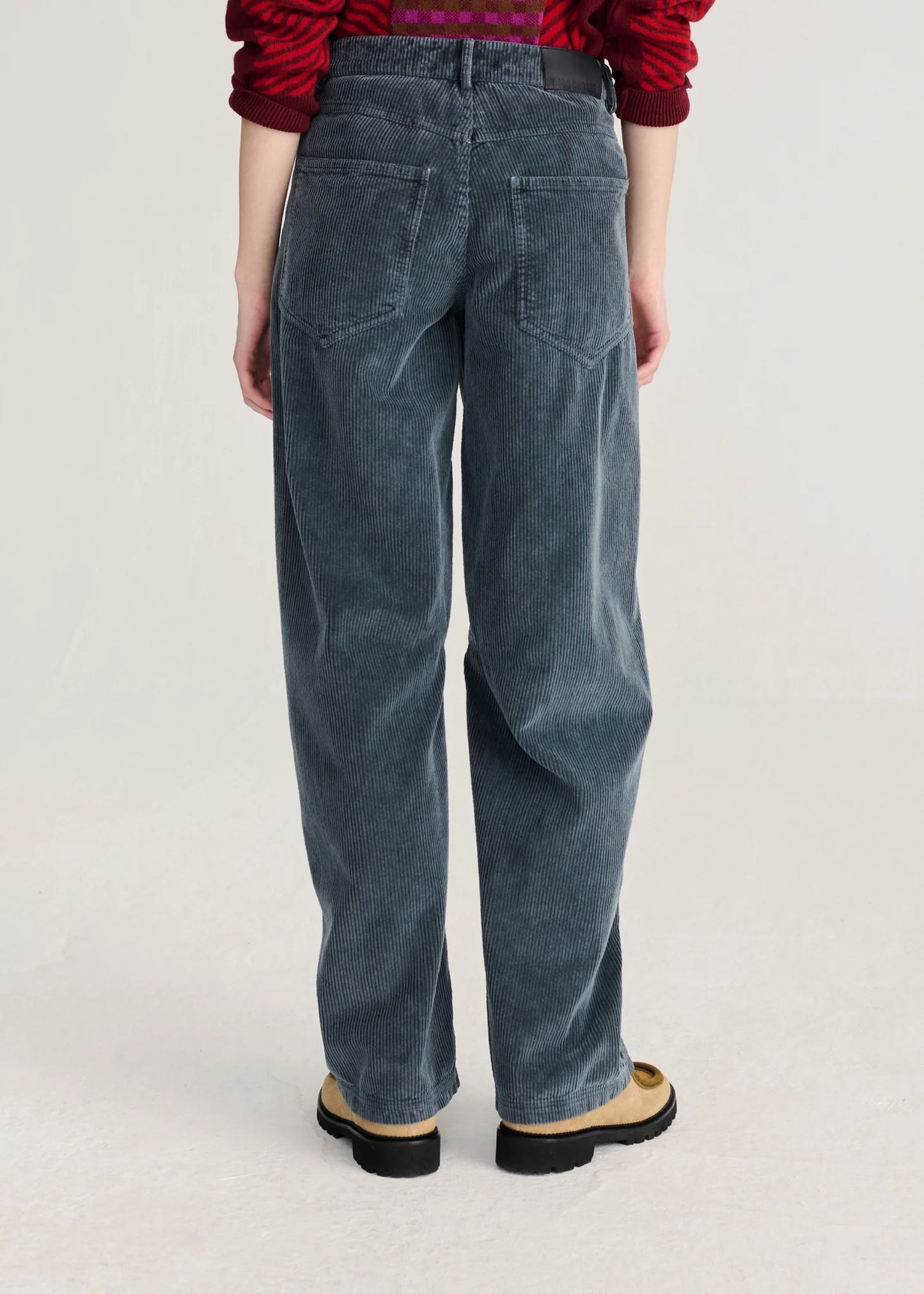 CORDUROY BARREL TROUSERS - Dark Grey