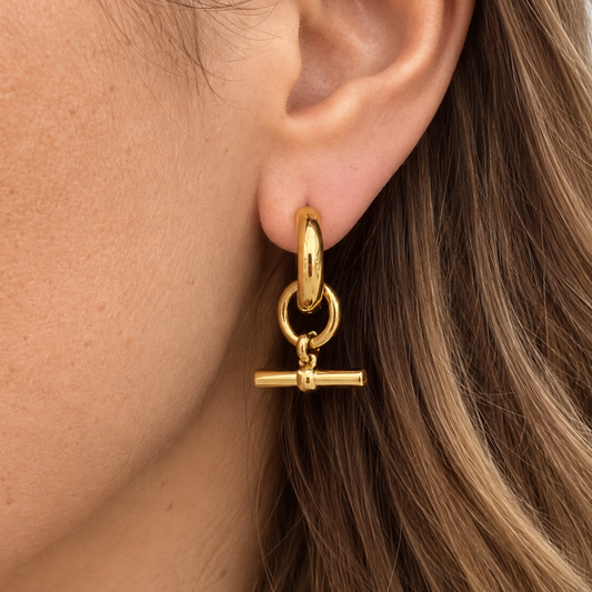 Everyday Gold Bar Hoop Earrings