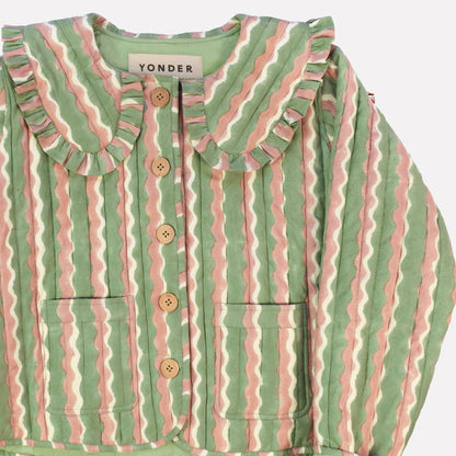 Cotton Quilted Jacket | Whirly | Mint