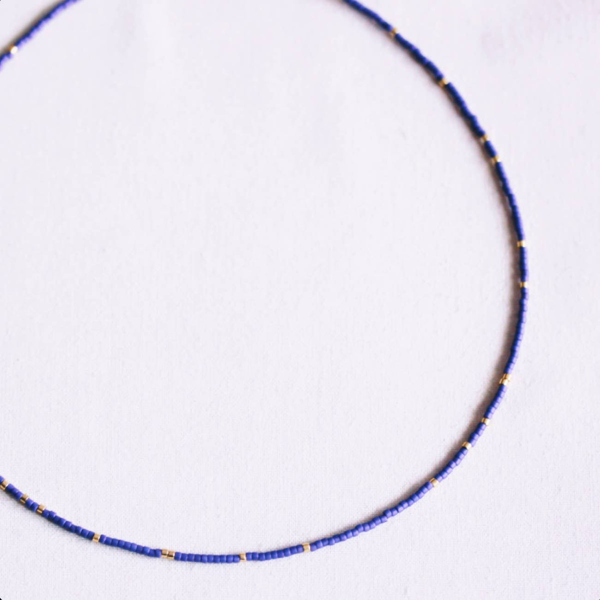 Miyuki necklace - purple/gold-plated
