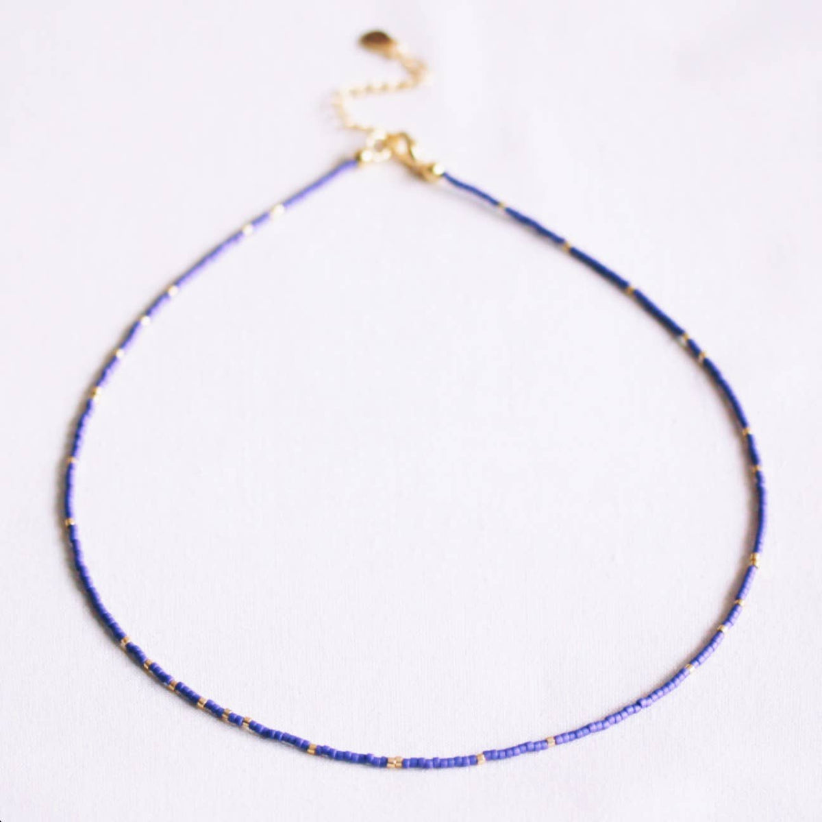Miyuki necklace - purple/gold-plated
