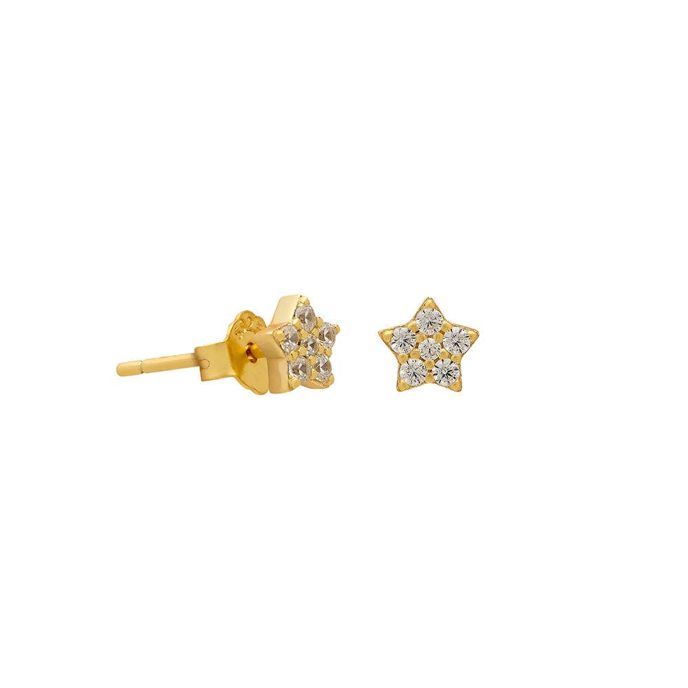 Gold Micro Star Studs