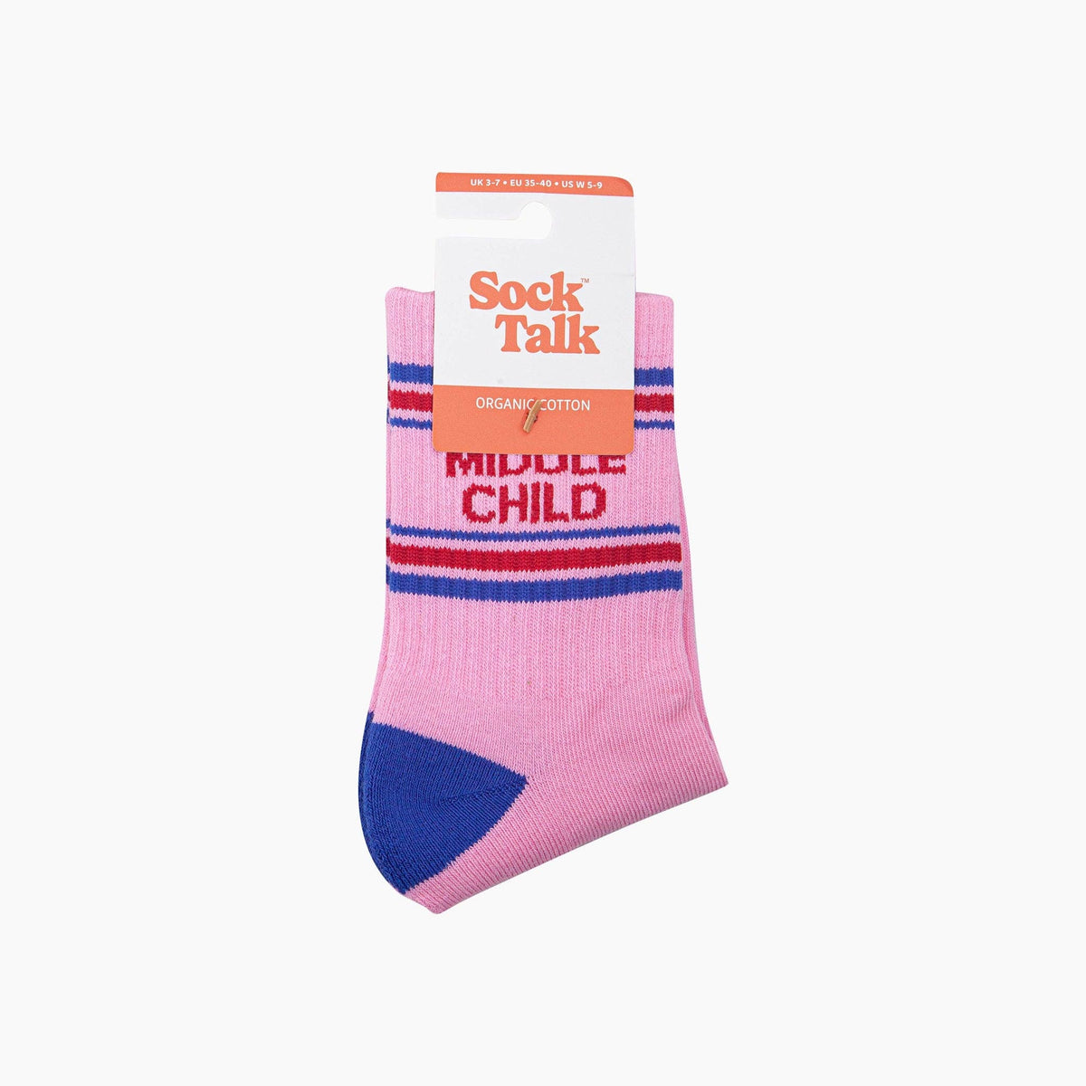 Middle Child Organic Cotton Sports Socks in Pink/Royal Blue