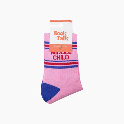 Middle Child Organic Cotton Sports Socks in Pink/Royal Blue