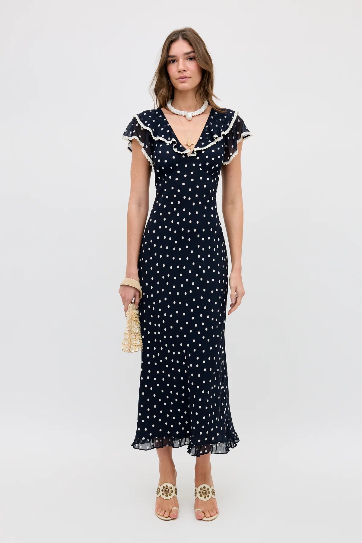 BETHEA DRESS - Layla Dot Navy