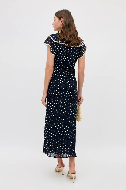 BETHEA DRESS - Layla Dot Navy