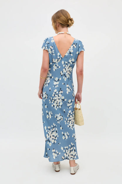 CATHY MIDI DRESS - Amelia Bouquet Blue