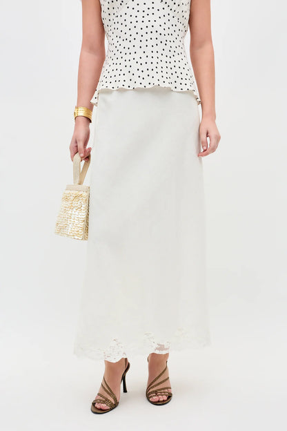 CRYSTAL SKIRT - Cream Linen