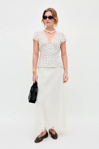 CRYSTAL SKIRT - Cream Linen