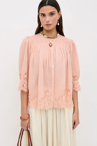 ERIKA COTTON BLOUSE - Peach
