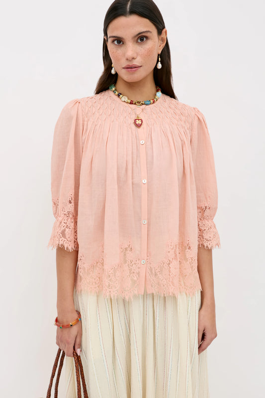 ERIKA COTTON BLOUSE - Peach