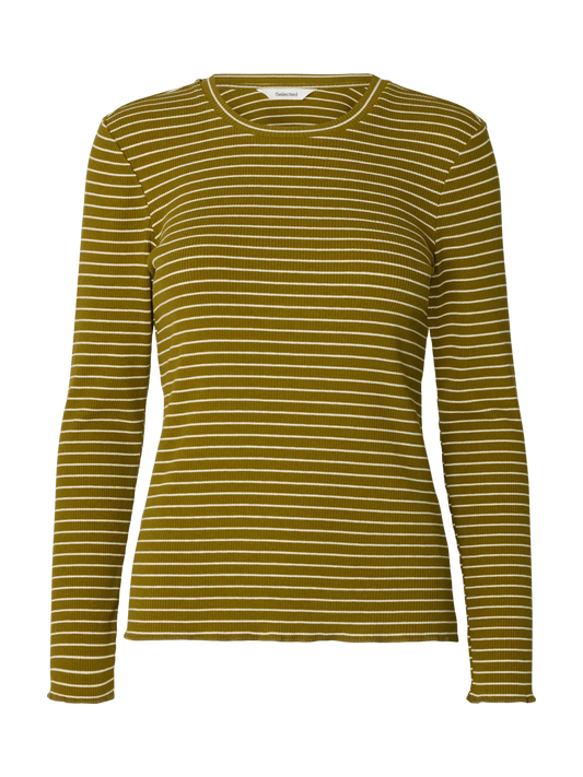 CREW NECK TEE - Fir Green Stripe