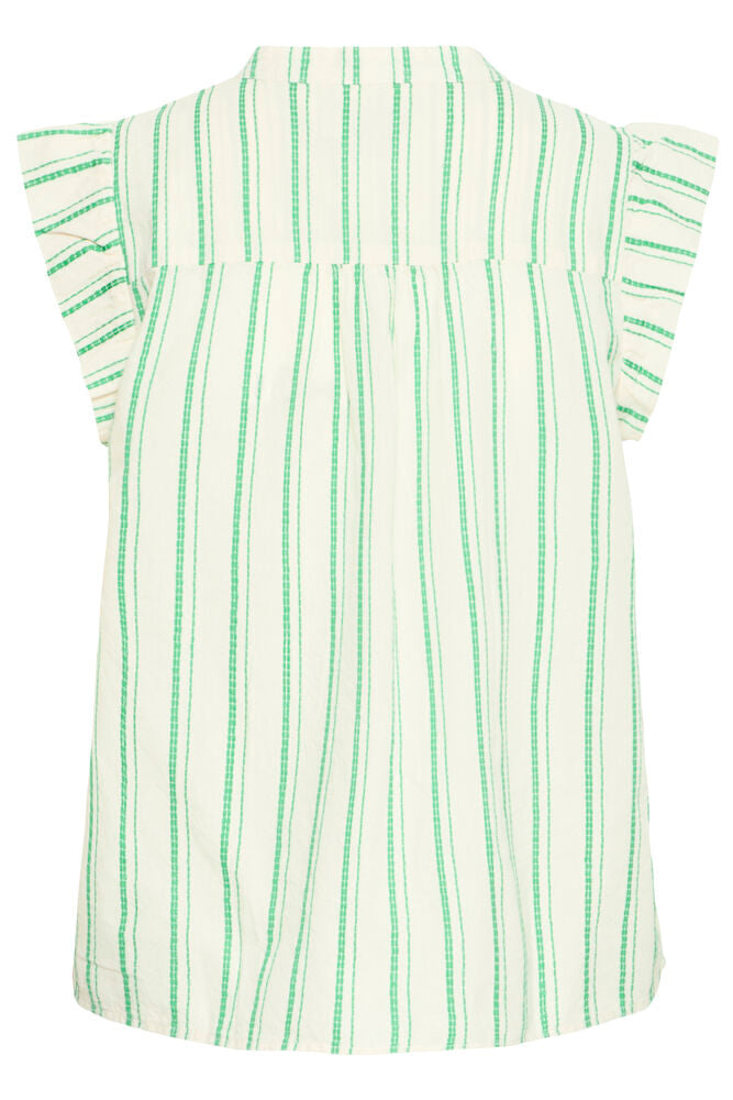GREEN STRIPE COTTON TOP