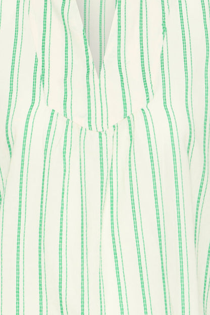GREEN STRIPE COTTON TOP