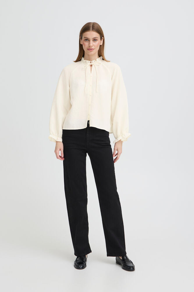 LONG SLEEVE TOP - Ecru
