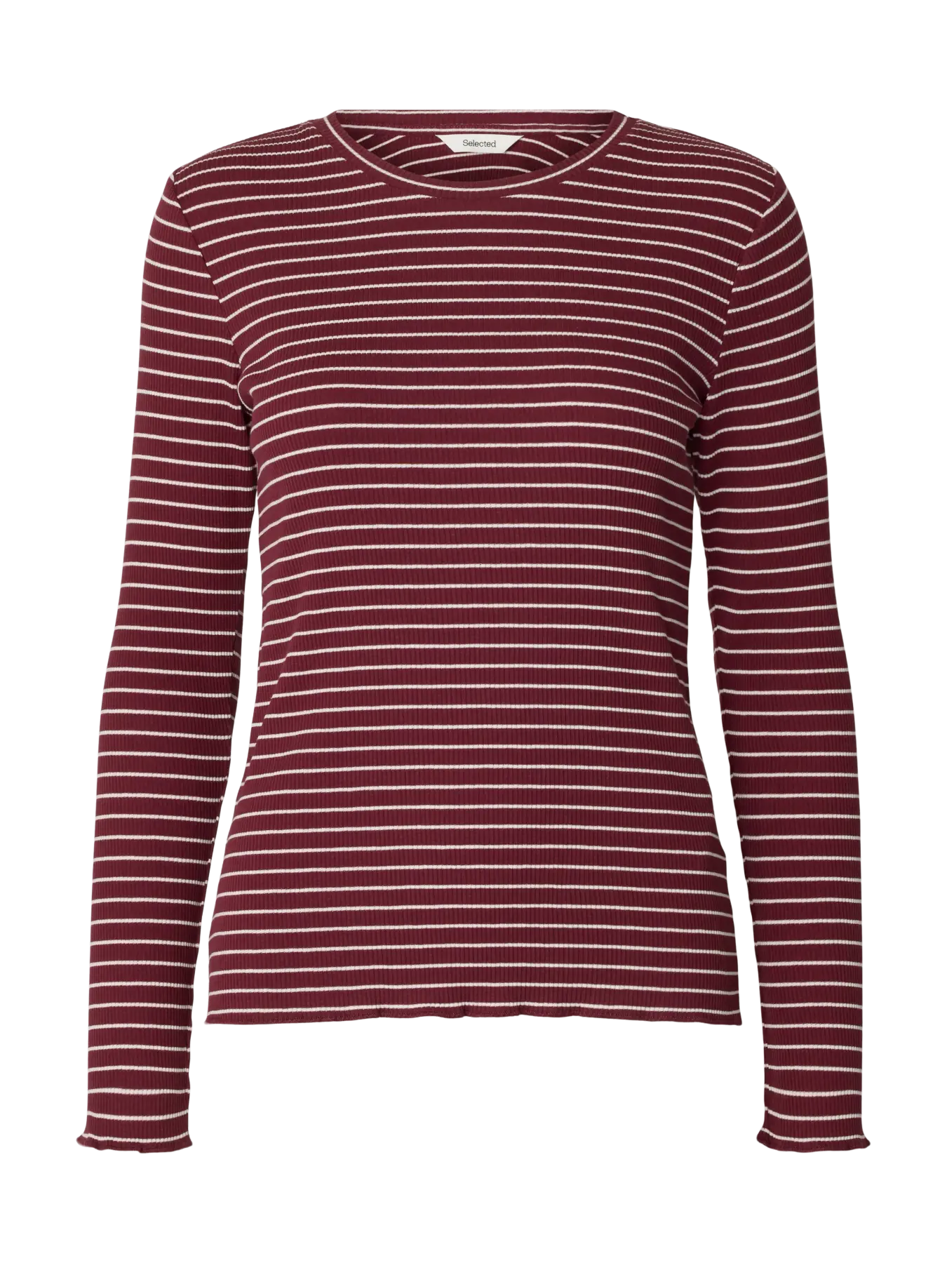 CREW NECK TEE - Tawny Port Stripe