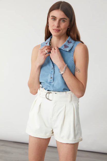 MAIA SHORT IN HERRINGBONE