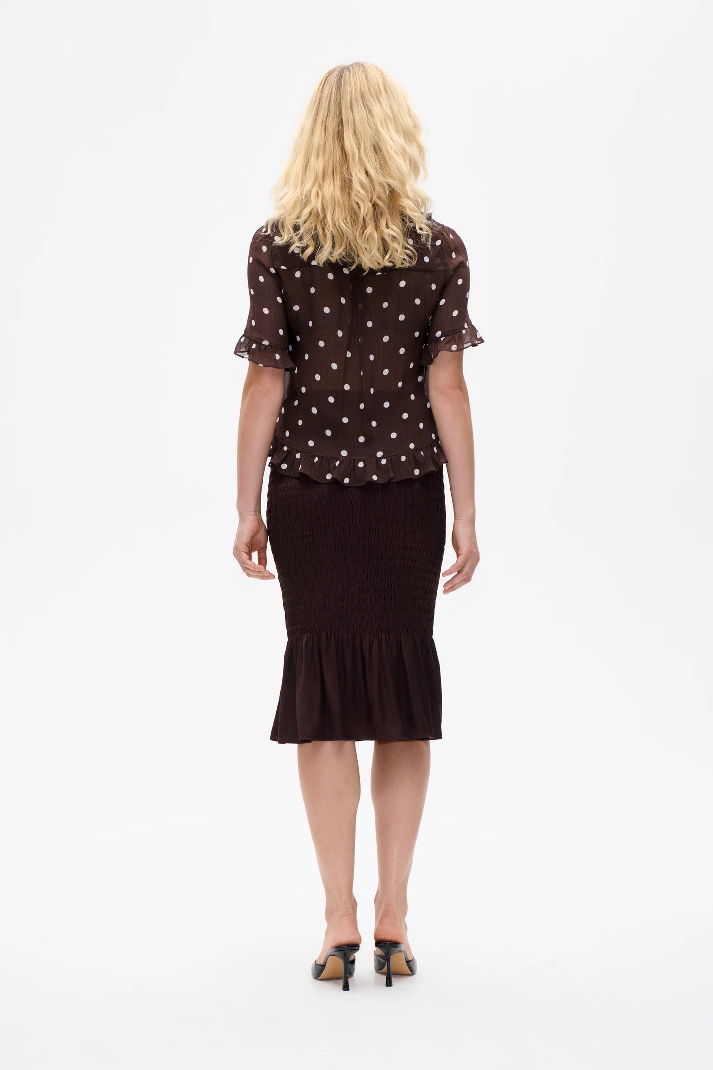 MADICEN BLOUSE - Coffee Bean Dot