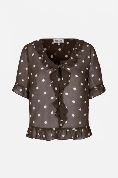 MADICEN BLOUSE - Coffee Bean Dot