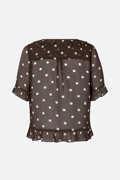 MADICEN BLOUSE - Coffee Bean Dot