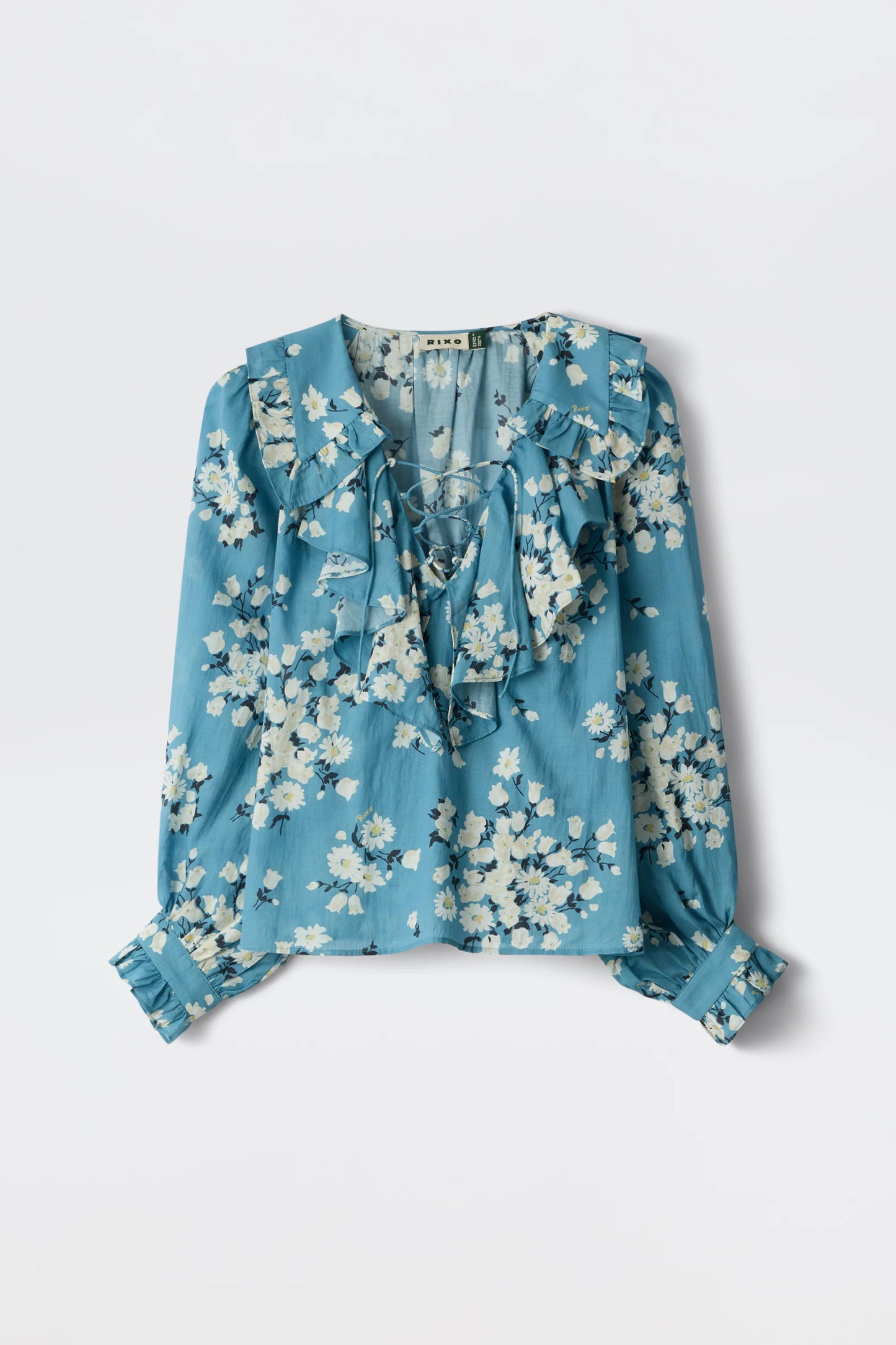 MILIA COTTON BLOUSE - Amelia Bouquet Blue