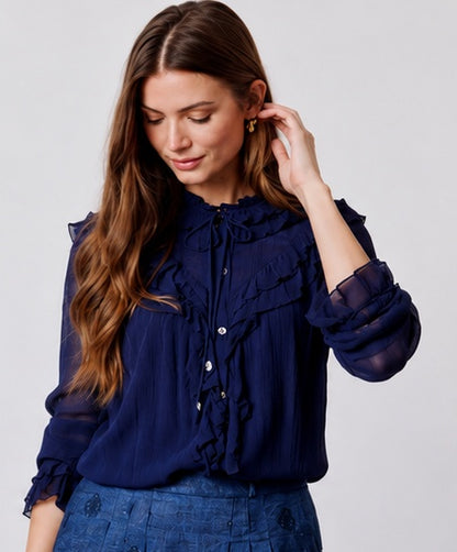FELANTIX BLOUSE - Evening Blue